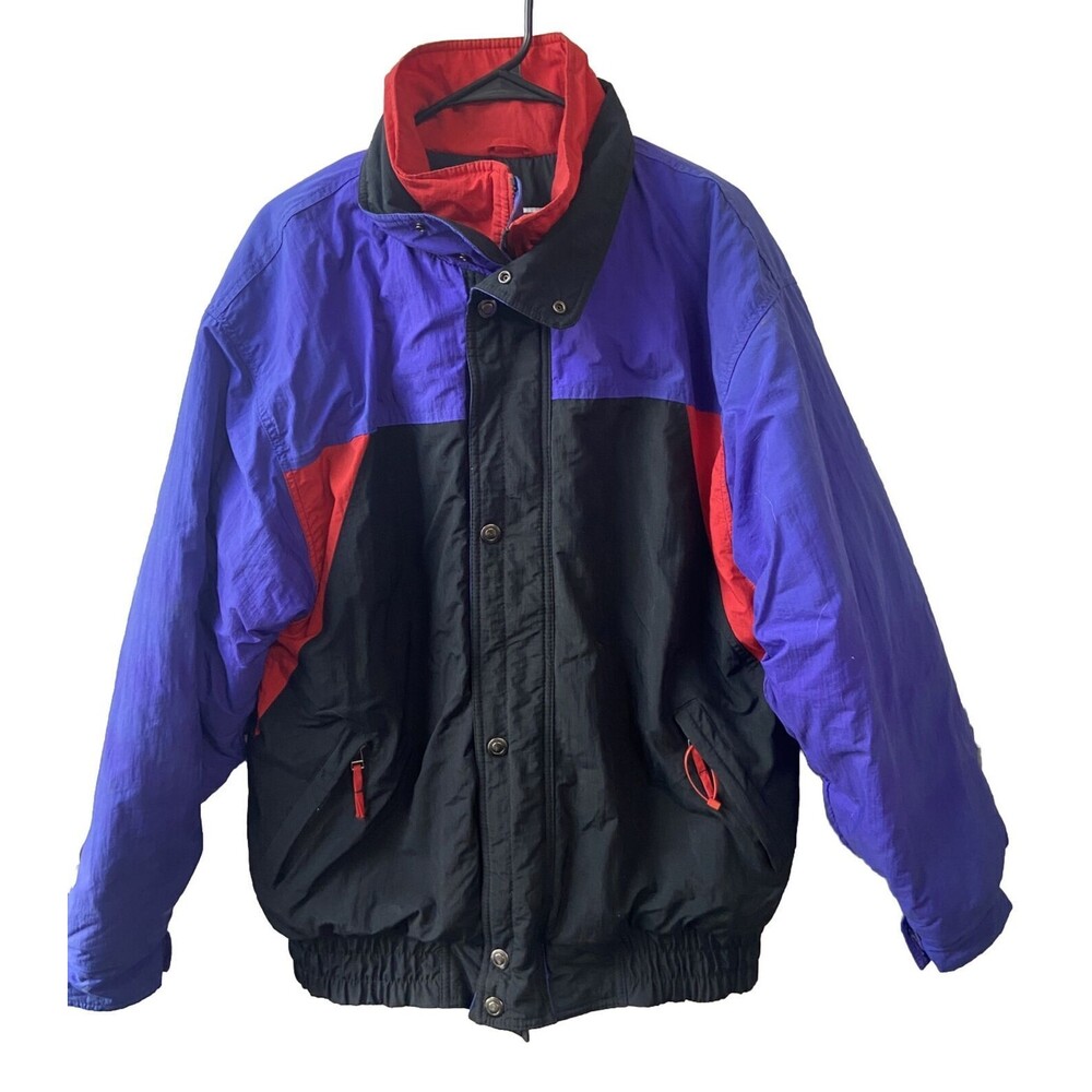 Green Mountain Mens Large Vintage Colorful Parachute Material Ski Jacket Nylon